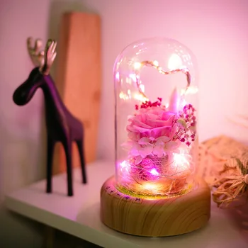 

Novelty LED Bluetooth Speaker Light Desktop Decoration Eternal Rose Dome Christmas Santa In Glass for Xmas Gift Night Light