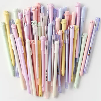 

60pcs Kawaii Animal Gel Pen Value Set 0.5mm Ballpoint Black Color Ink Pens with Bag Stationery School Student Supplies D6871