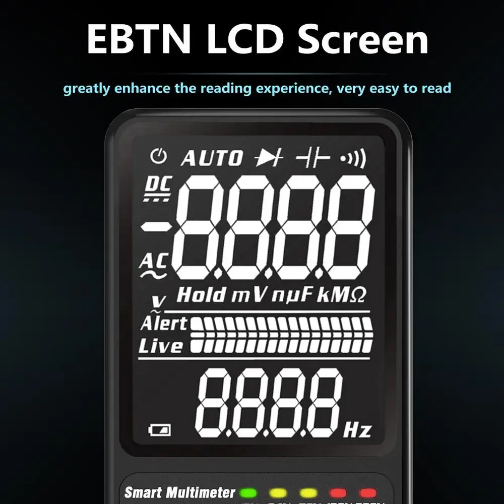 Koop Digitale Multimeter Voltmeter ADMS9CLN Dual Mode Ebtn Display Multimetro Spanning Frequentie Weerstand Condensator Diode Nvc Tester