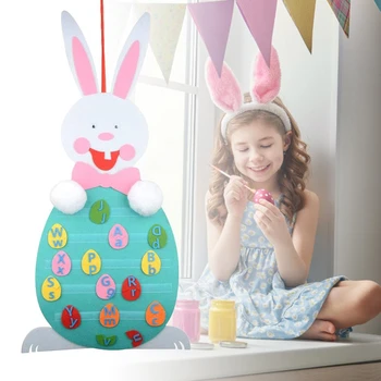 

Creative Easter Pendant DIY Felt Bunny Set Detachable Alphabet Easter Ornament Kids Easter party Gift for Home Wall Decoration
