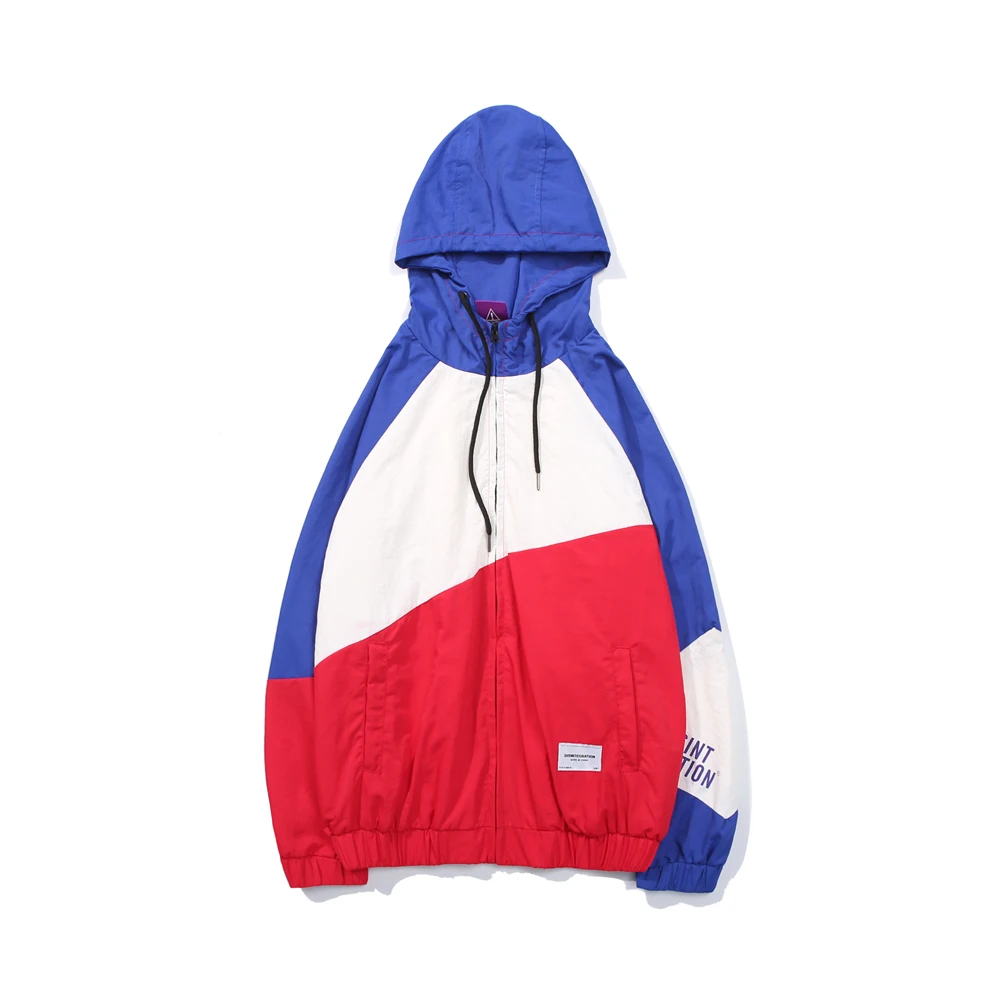 Винтажная цветная Лоскутная ветровка 2020 Techwear мужская повседневная спортивная