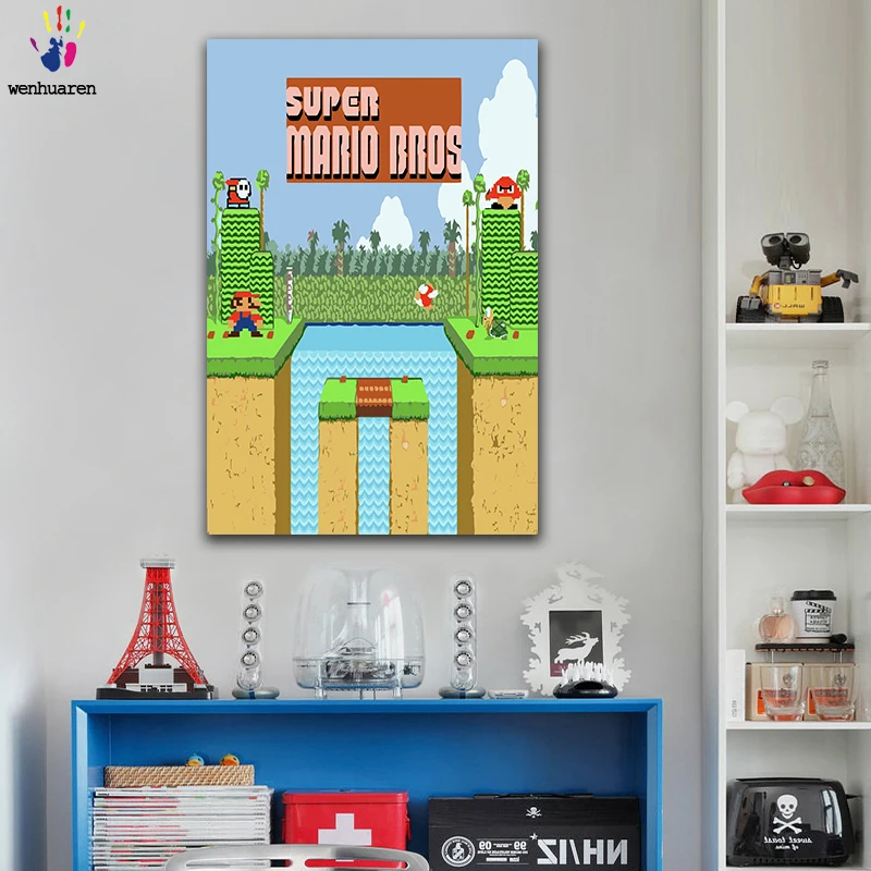 DIY картинки для раскраски по номерам с цветами персонажи из игры Super Mario