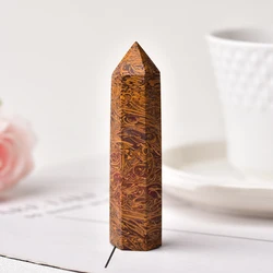 Natural Healing Crystal Point Wand Set - 36 Vibrant Colors of Polished Stone Towers for Energy, Meditation, and Home Décor (Spun Gold jade)