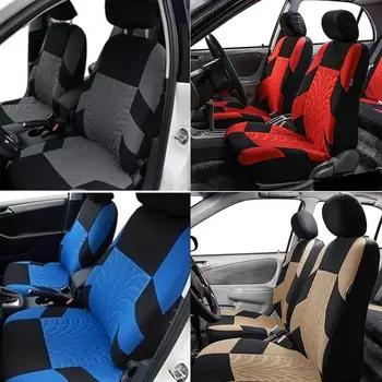 

Universal 4 Pcs Full Set Tyre Track Embossed Fashion Durable And Comfortable Car Seat Cover Cushion
