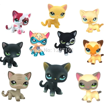 

pet shop cute toys Rare stands black white short Hair Cat #5 mini dog collie dachshund spaniel great dane toys for children