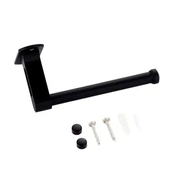 

Matte black space aluminum toilet roll paper rack simple toilet paper rack 16cm long paper towel rod Toilet Paper Holders