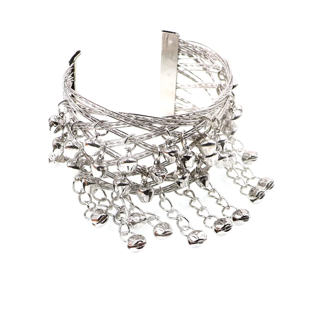 Vintage Bell Tassels Upper Arm Cuff Armlet Armband Bracelet Brangle Jewelry