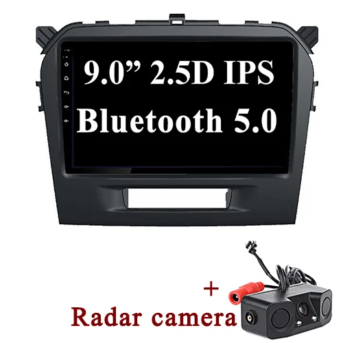 with Radar camera YAZH Android 9,0 пирог авто радио плеер для Suzuki Vitara- с 32 Гб rom 9," 1024*600 HD ips BT5.0 USB RDS зеркалирование - Цвет: with Radar camera