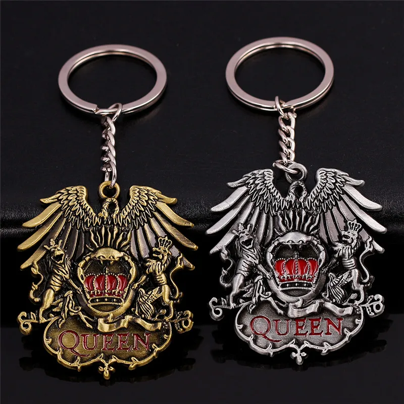 Rock Band Queen Keychain Bohemian Rhapsody Logo Eagle Crown Alloy Key Chain Ring Holder Fashion Jewelry Accessory Chaveiro