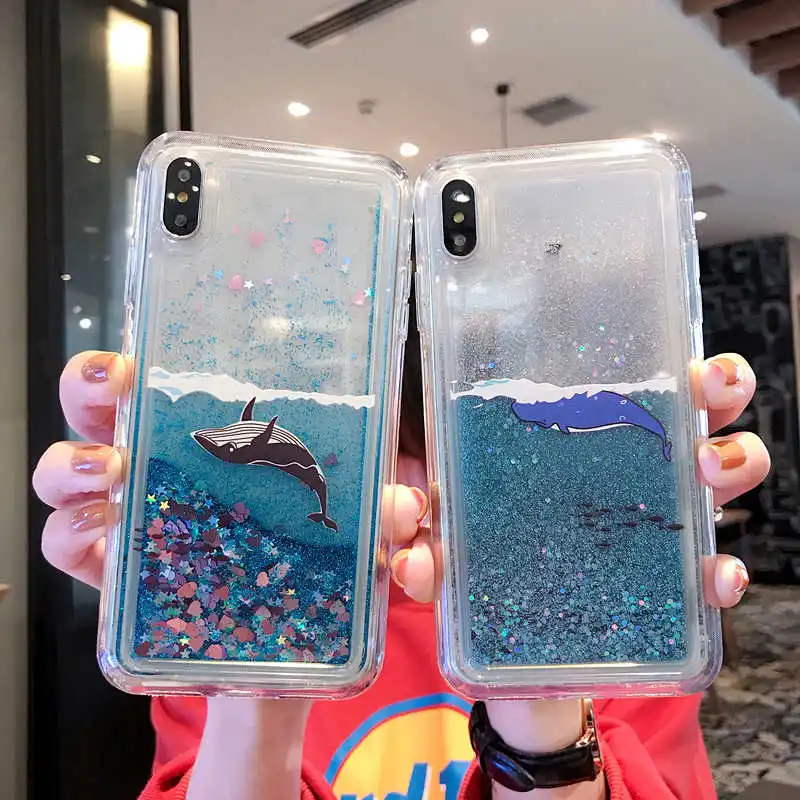 

Quicksand Liquid Case For OPPO Reno 10x zoom realme x realme 3 Pro Soft pattern Water Cover Dynamic Glitter TPU Phone Back Case