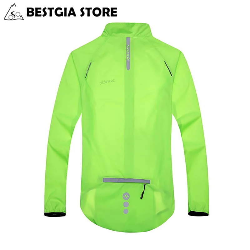 Santic Мужская велосипедная куртка Майо спортивный костюм с защитой от ветра Ciclismo MTB велосипедная одежда спортивная куртка пальто UPF30+ дышащая велосипедная одежда S-3XL - Цвет: Green