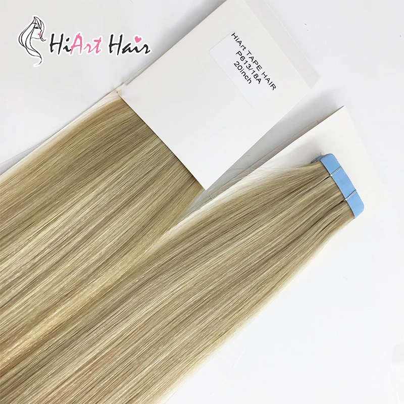 

HiArt Tape Hair Extension In Human Remy Hair Extensions Salon Double Drawn Hair Tape Extensions Straight Tape Hair 18"20"22"