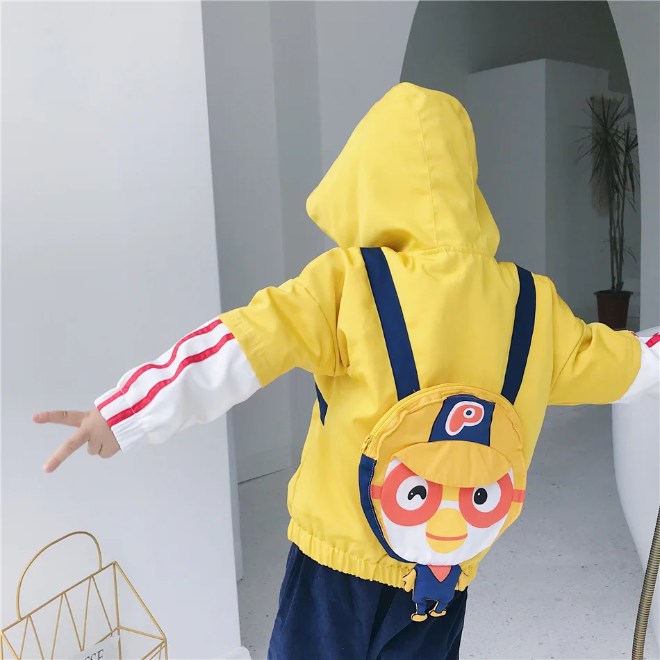 Tonytaobaby осень и зима для мальчиков и девочек детский желтый рюкзак мультфильм Рюкзак Пальто