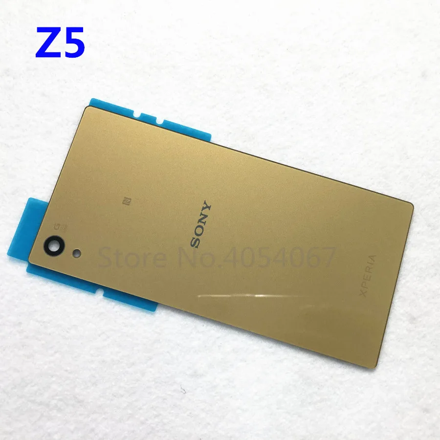 Для Sony Xperia Z5 E6603 E6633 E6653 E6683 Задняя стеклянная крышка батарейного отсека Замена стеклянного корпуса+ NFC антенна - Цвет: Z5 Gold