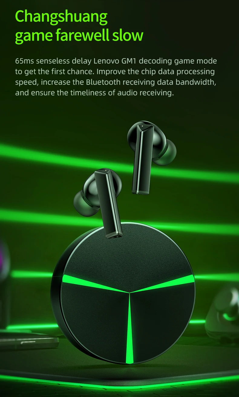 100% New Original Lenovo LP6 GM1 GM5 TWS Gaming Earphone  Wireless Buletooth Headphone With Dual Mode Headset Mic Music Earbuds