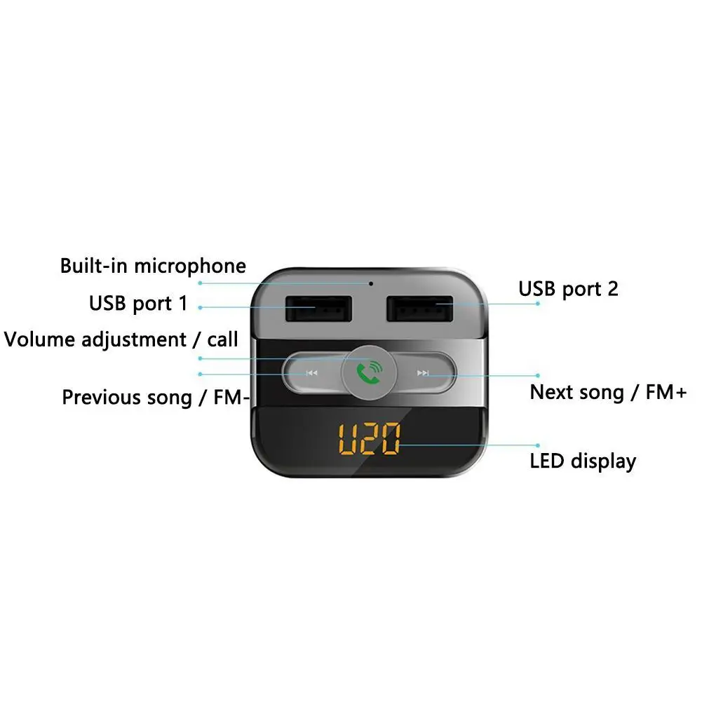 Bluetooth FM передатчик Радио адаптер модулятор Автомобильный комплект usb порты зарядное устройство аудио MP3 плеер передатчик громкой связи
