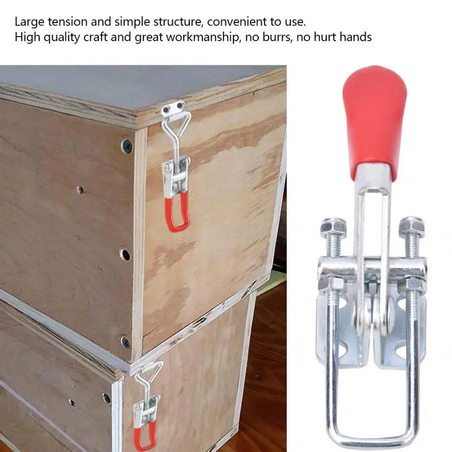 

2Pcs Toggle Latch Catch Metal Zinc Plating Adjustable Handle Hasps Fastener Clamps Furniture Hardware Fittings tool box latches