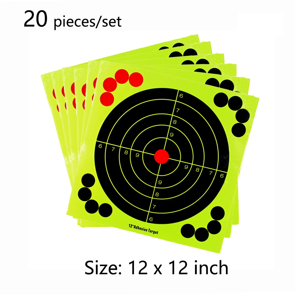 

20 Pcs Shooting Targets 12 Inch Paper Target Splatter Reactive Paper Target for Hunting Archery Arrow Training Shoot Accessories