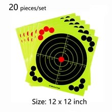 20 Pcs Shooting Targets 12 Inch Paper Target Splatter Reactive Paper Target for Hunting Archery Arrow Training Shoot Accessories