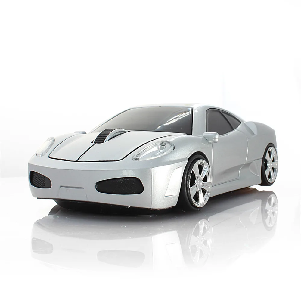 Silver Mouse CHUYI Автомобильная беспроводная мышь USB оптическая компьютерная мышка-автомобиль 3D мини 1600 dpi Золотой игровой ПК Мышка для ноутбука геймер для детского подарка - Color: Silver Mouse