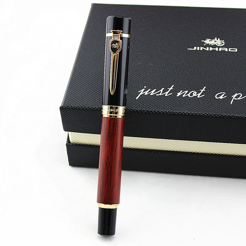 JINHAO 650 натуральная деревянная перьевая ручка ручной работы полностью красивая 0 5