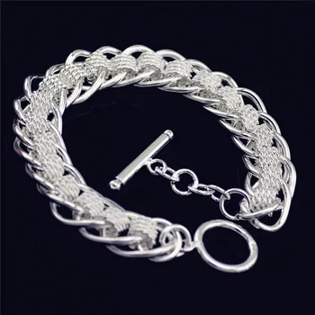 

Fashion silver bracelet exaggerated temperament handmade man hand jewelry chain