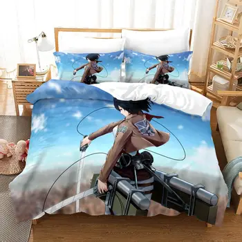 

Bedding Set 2/3 Piece Set Anime Attack On Titan Printing Bedding Set Microfiber Duvet Cover Set Comforter Cover Pillowcases