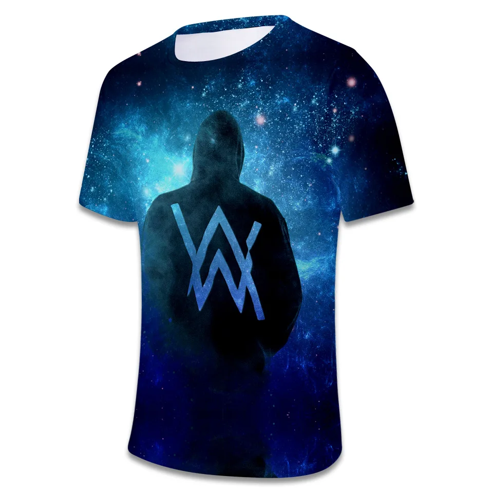 Alan Walker Allen Walker цифровая печать 3D цветная печать сетчатая дышащая футболка с короткими рукавами и круглым воротником