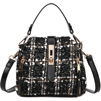 

Women Handbags Luxury Woolen Women Bag Bucket Bags 2019 Winter Quality Designer Versatile Shoulder Crossbody Bag for Women