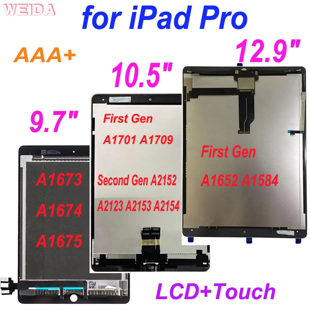 Сенсорный ЖК дисплей в сборе AAA + LCD для iPad Pro 9 7 10 5 12 A1673 A1674 /A1701 A1709/ A2152 A2123/A1652 A1584|ЖК-экраны и панели планшетов| |