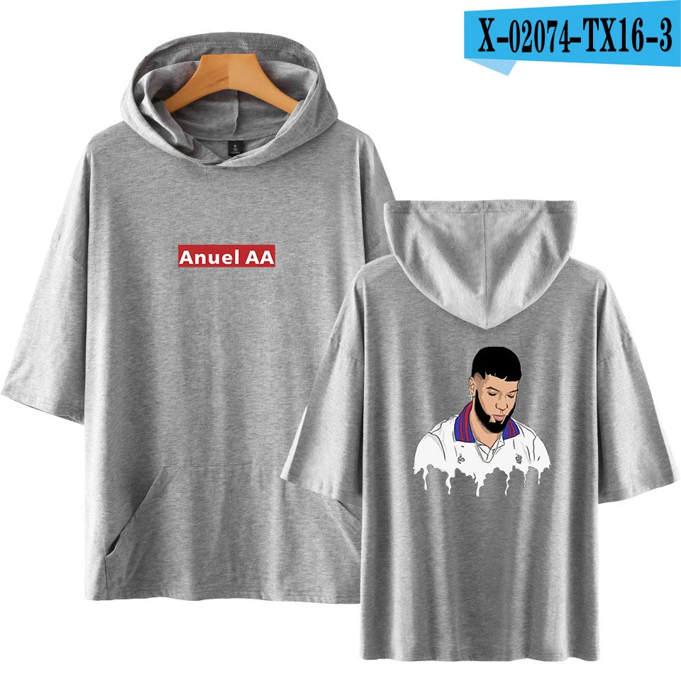 Anuel AA хип-хоп настоящий хаста Ла Муэрте толстовки футболка с коротким рукавом Осень/лето Повседневная мода хип-колледж Стиль Осень/лето - Цвет: TX16