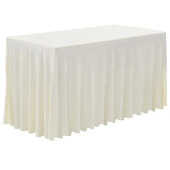 

2 pieces of stretch tablecloths with cream-colored edges 183 x 76 x 74 cm for Home Christmas Decoration Mantel Home Decor