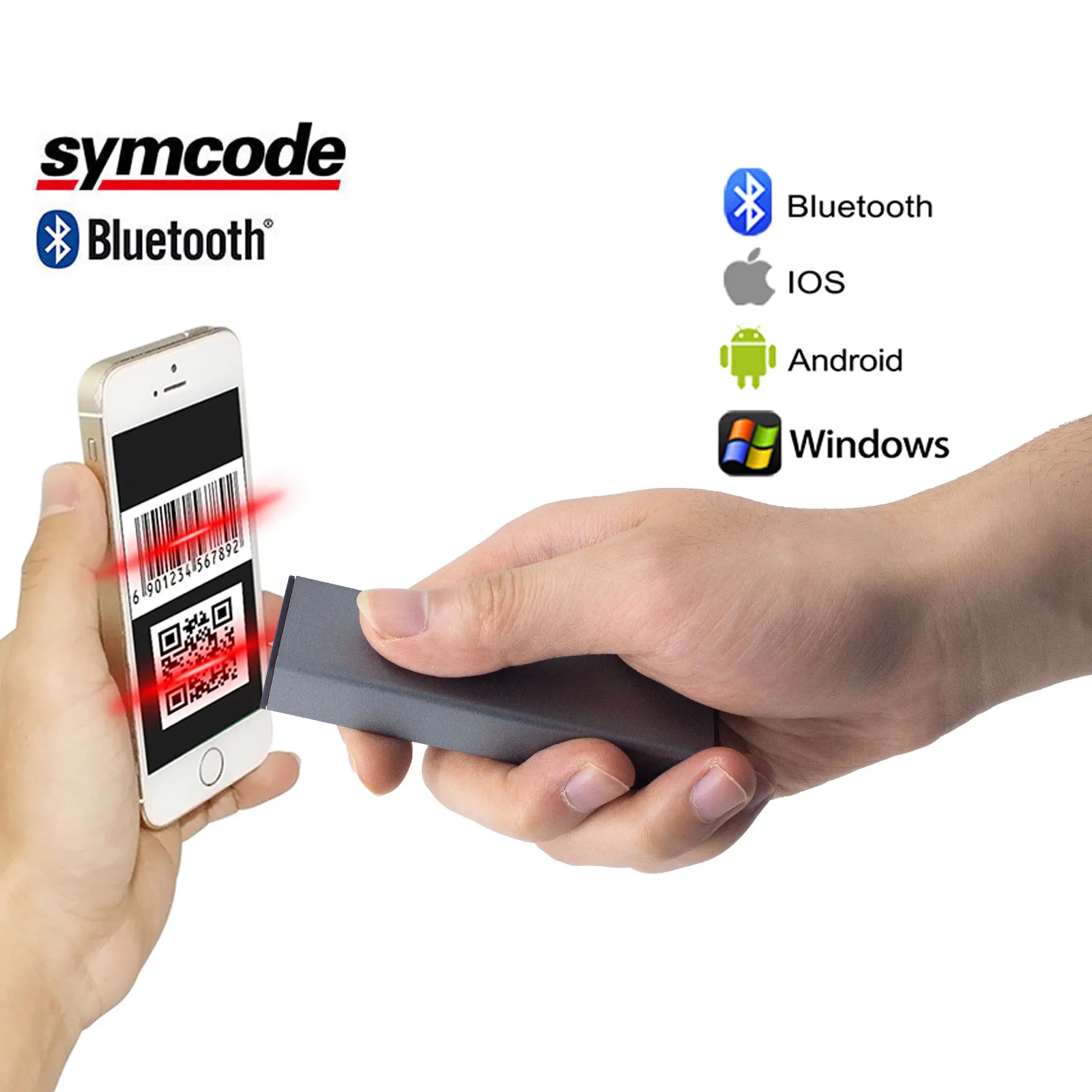 Сканер штрих-кодов Bluetooth сканер symcode 1D 2D беспроводной портативный мини-сканер