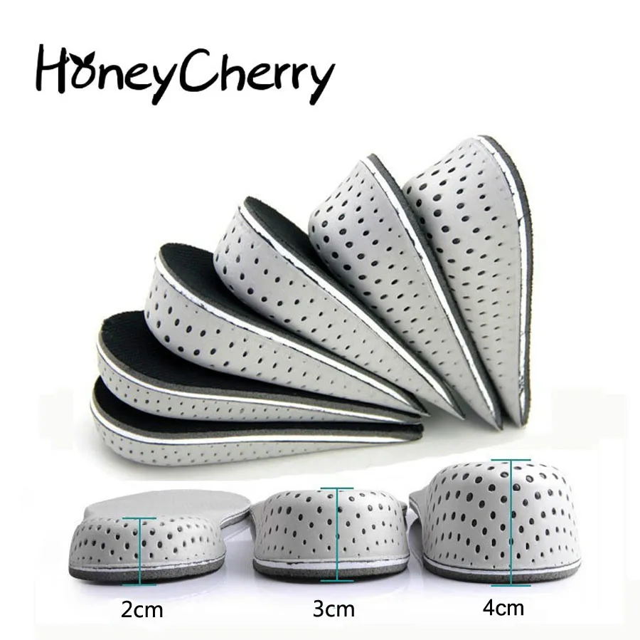 Plantillas transpirables para zapatos, plantilla para elevar el talón, almohadillas deportivas, Unisex, 2-4cm, 1 par