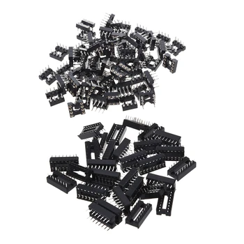 

60 Pcs 8 Round Pin 2.54mm Pitch DIP Ic Adaptor Sockets & 30 Pcs 16 Pin 2.54mm DIP IC Socket Solder Type Adaptors