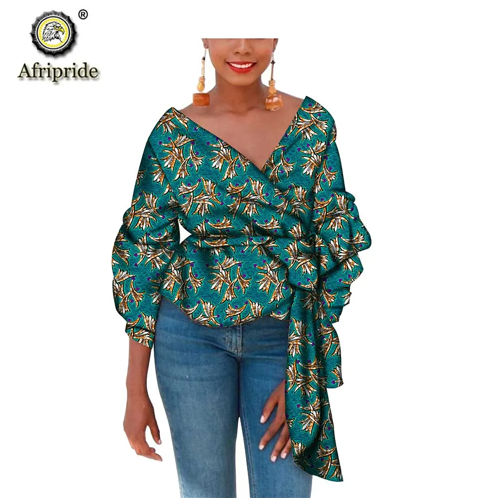lower price  2019 african coats AFRIPRIDE dashiki bazin riche ankara print coat private custom pure cotton v-nec