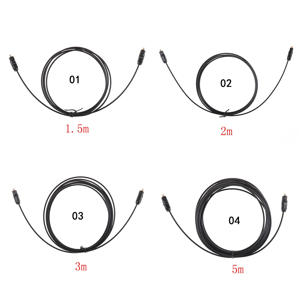 Cabo de fibra óptica de áudio de digitas toslink spdif cabo pvc para o leitor dvd vcr alto-falante hi-fi 1.5m 2m 3m 5m