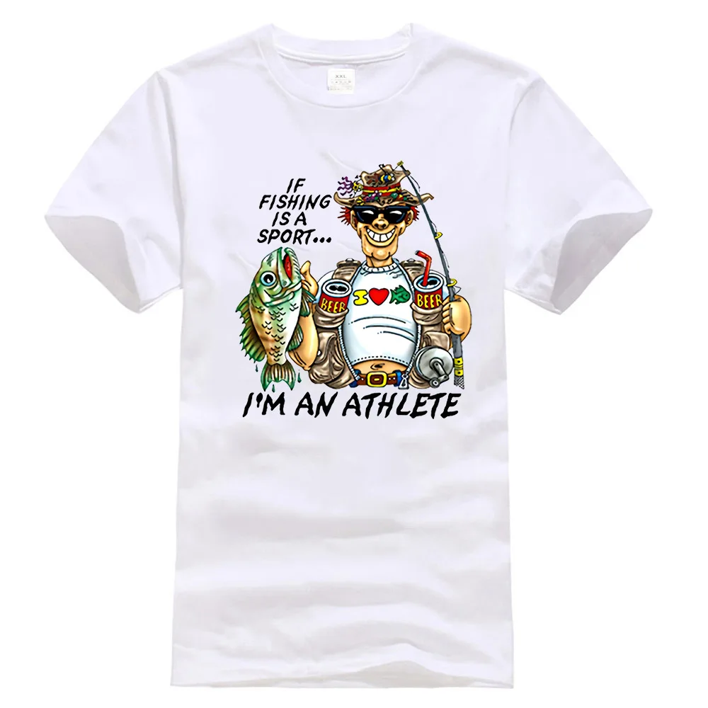 Белый Мужская спортивная футболка с надписью «Fishing is a Sport I'm An Athlete», подарок для папы, забавная рыба, рыбак, футболка для спортзала - Цвет: Белый