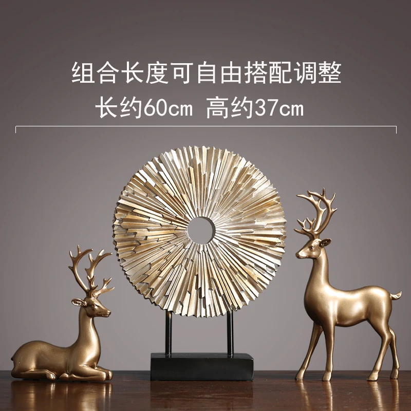 Home accessories deer decorations living room entrance TV cabinet wine cabinet decorations modern soft outfit light luxury craft