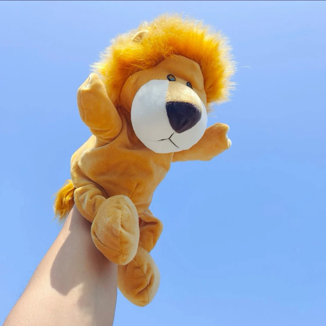 Black Sheep Hand Plush Puppet Theater Toys Stuffed Animal Puppet Hand Children Pretend Telling Story Cartoon Wolf Plushie Dolls
