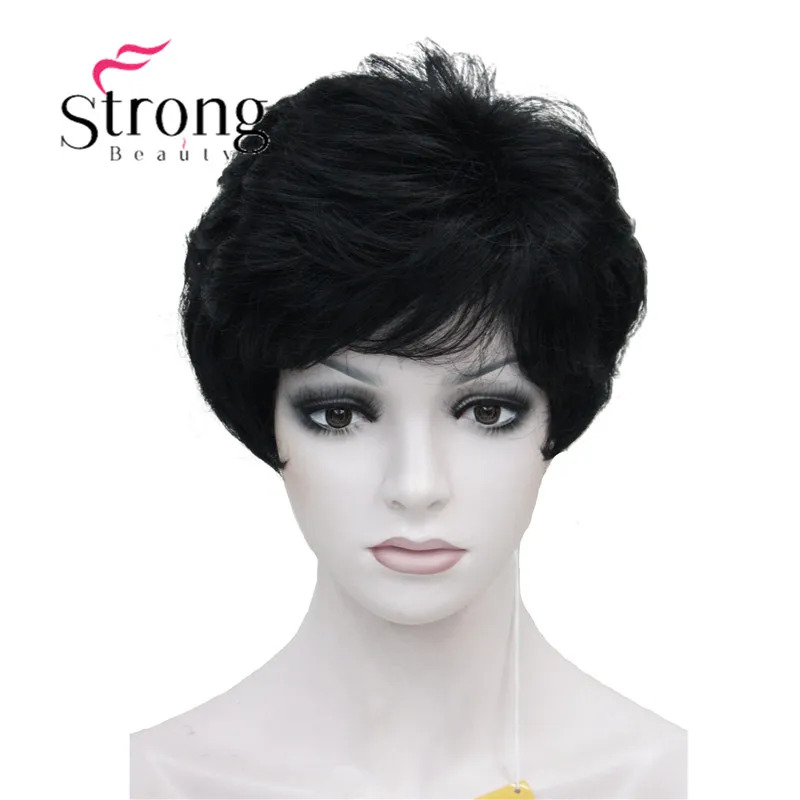 StrongBeauty женские парики пушистые естественные кудрявые короткие синтетические волосы Полный парик 11 цветов