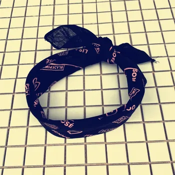 

Hip Hop Headband Hair Band Hand Towel New Kpop Album Blackpink Signature Cotton Scarf Rose Lisa Turban 55*55CM
