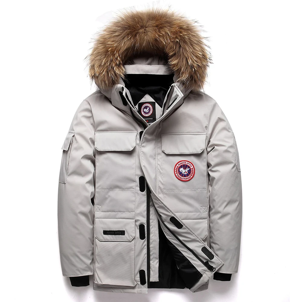 

Duck Down Jacket Men Thick Warm Winter Windproof Jacket Men Down Coat Fur Hooded Outerwer Canada Jackets Winter Jacket Women