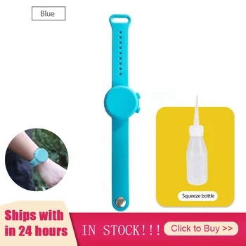 

Sanitizer Bracelet Pumps Disinfectant Sanitizer Dispenser Silicone Sterilization Bracelet Wristband - With Refilling Bottle