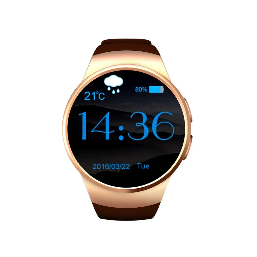 KW18 Bluetooth Смарт часы полный экран Поддержка SIM TF карты Спорт Smartwatch телефон сердечного ритма для apple gear s2 huawei - Цвет: Золотой