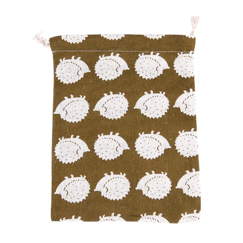 Хлопок Путешествия Drawstring Tote Сумка для хранения нижнего белья игрушка сумка (Ежик)