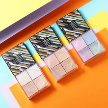 Контроль масла медовый порошок Осветляющий темное лицо глянцевое лицо и щеки невидимые поры легкий дышащий свободный порошок 4 цвета комбинировать