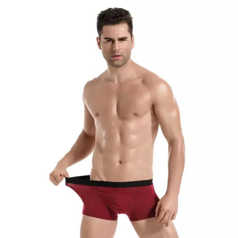 8Pcs/Lot Men Underpants Cotton Boxers Sexy Comfortable Homme Men's Solid Panties Breathable Trunks Boxershorts Underwear