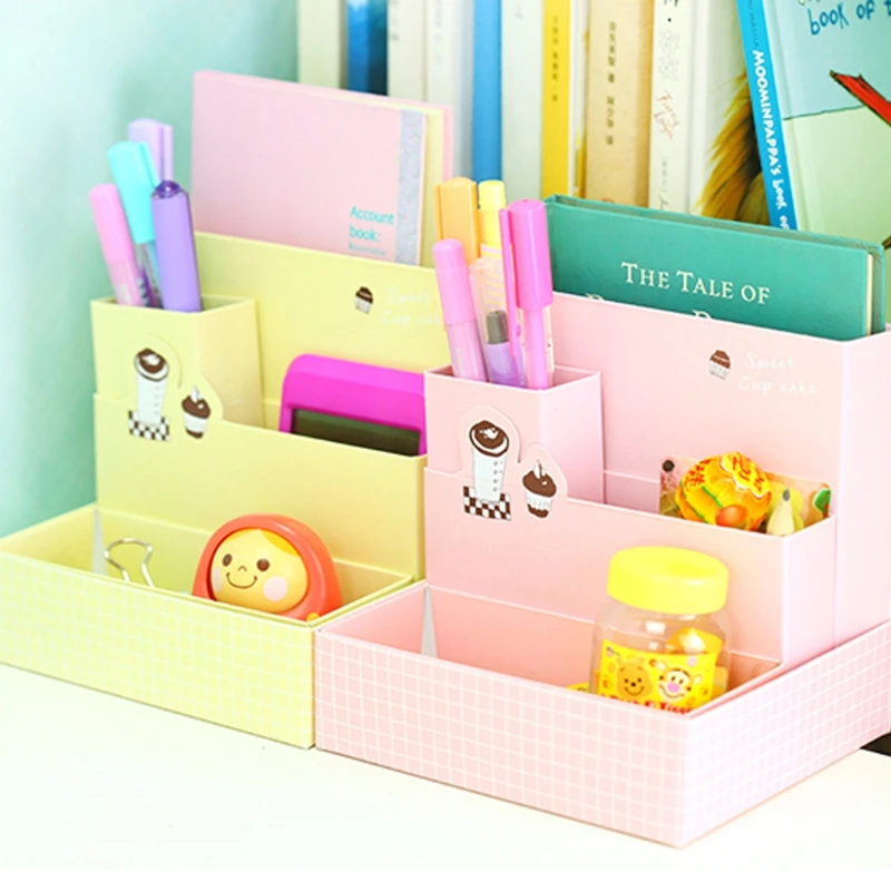

Paper Board Storage Box Desk Decor Stationery Makeup Cosmetic Case Organizer DIY