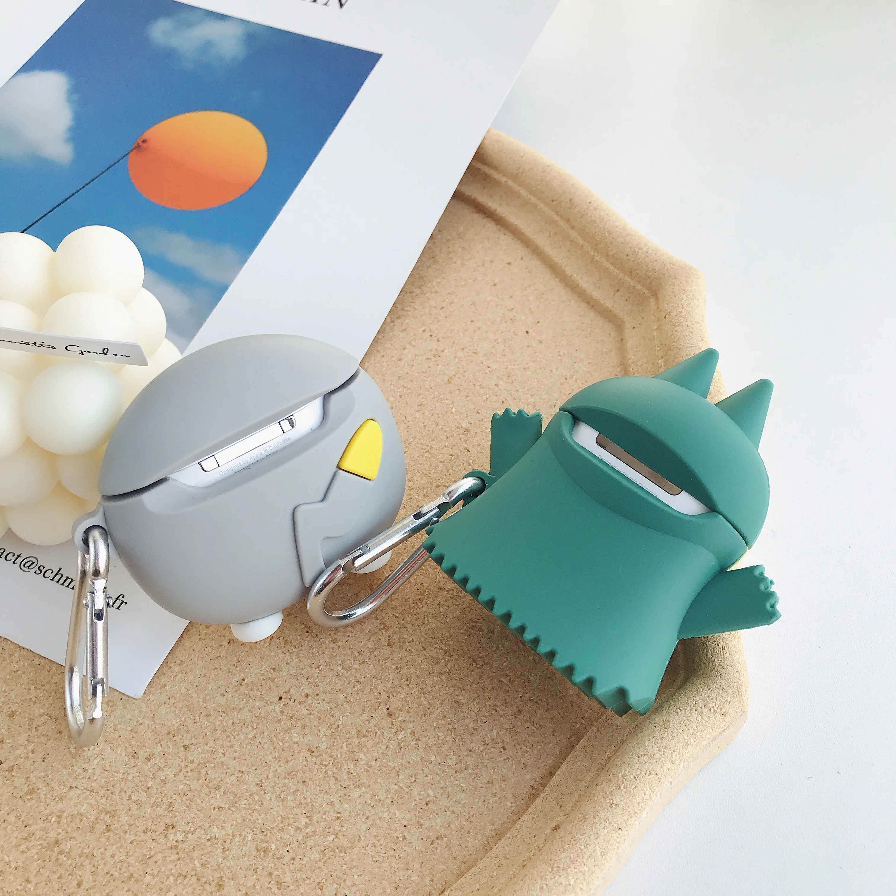 Чехол для наушников для Apple Airpods 1 bluetooth зарядная коробка 3D мультяшная Крышка для Airpods 2 чехол Защитная крышка с крючком